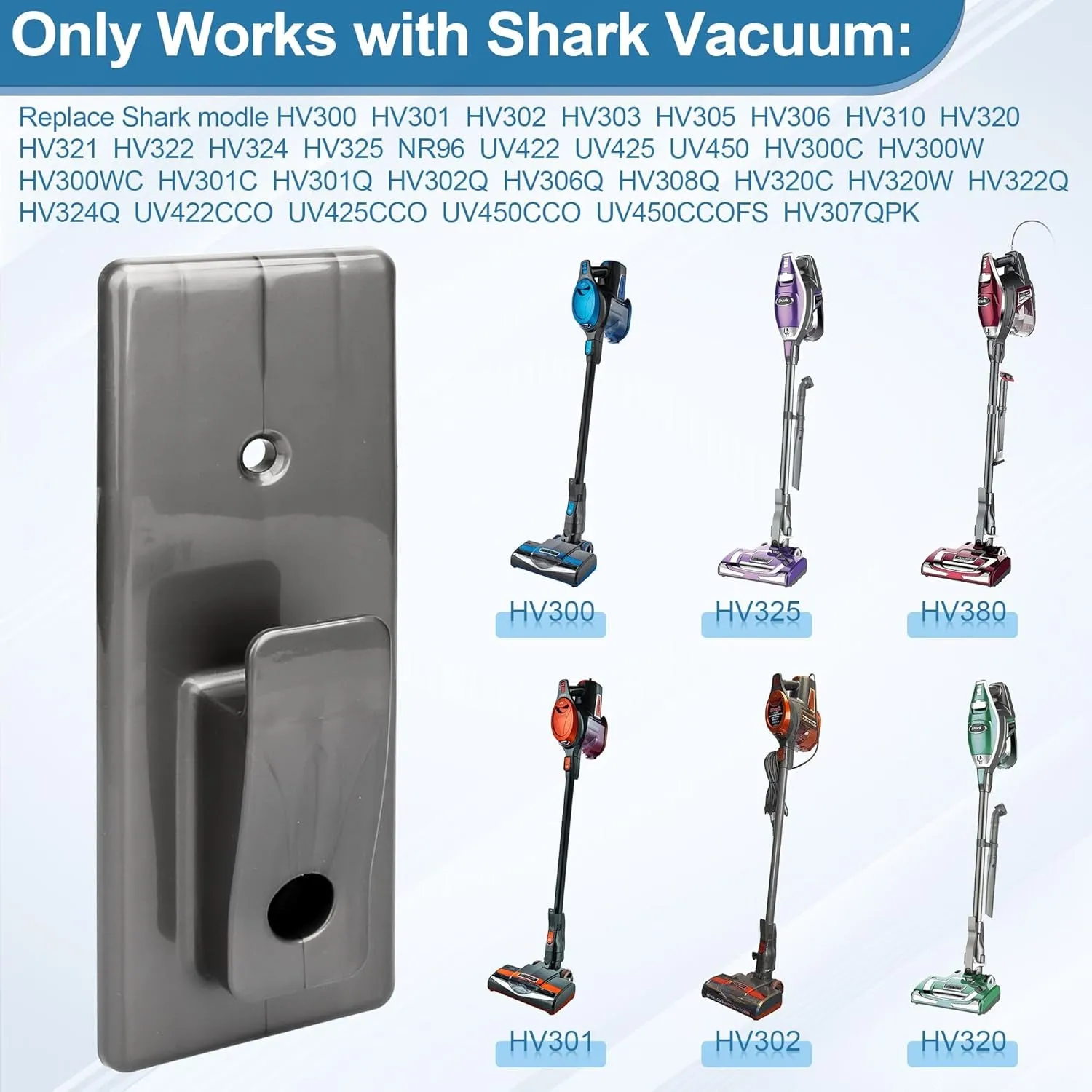 Vacuum Wall Mount Attachments for Shark Rocket Vacuum, 416FFJV300 Wall Mount Hanger Hook Replace Shark Vacuum HV300 HV302 HV320 HV322 HV380 UV422U V450 Etc