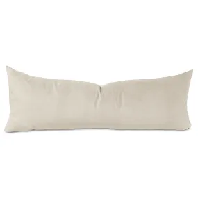 Velvet Extra Long Lumbar Pillow Cover 13x36 in Ivory