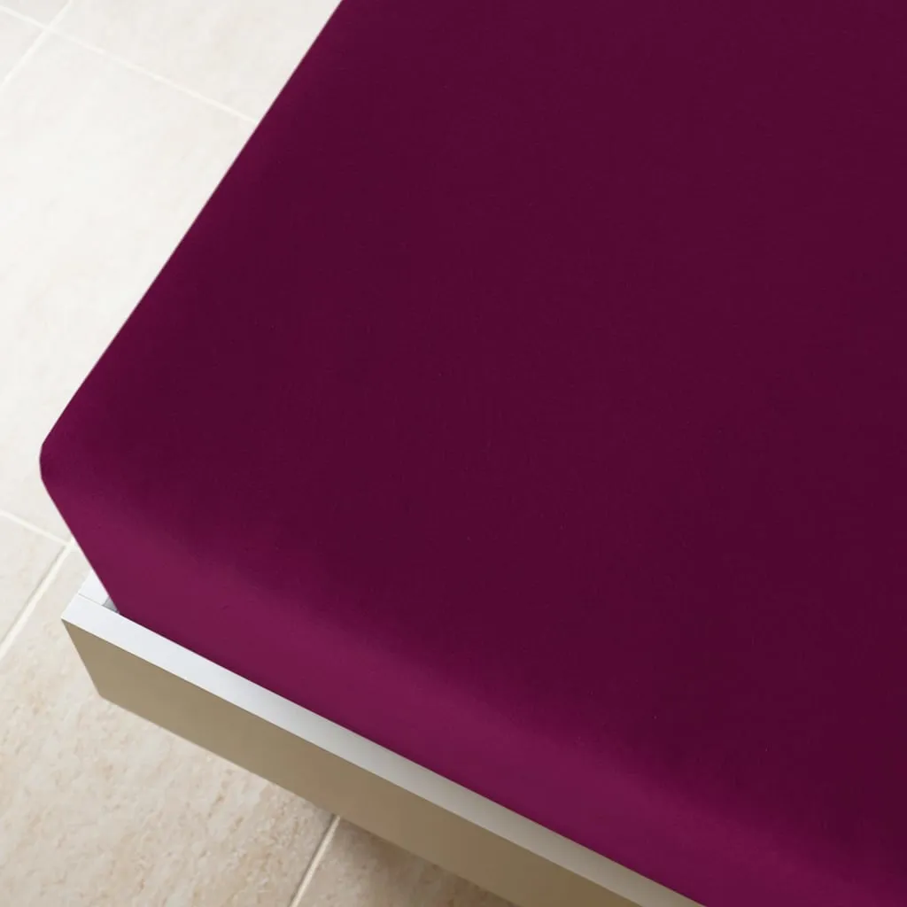 vidaXL Jersey Fitted Sheet Bordeaux 140x200 cm Cotton