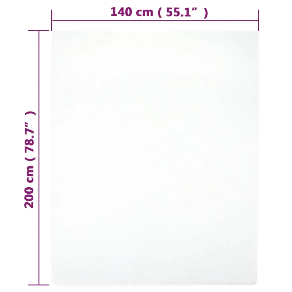 vidaXL Jersey Fitted Sheet White 140x200 cm Cotton