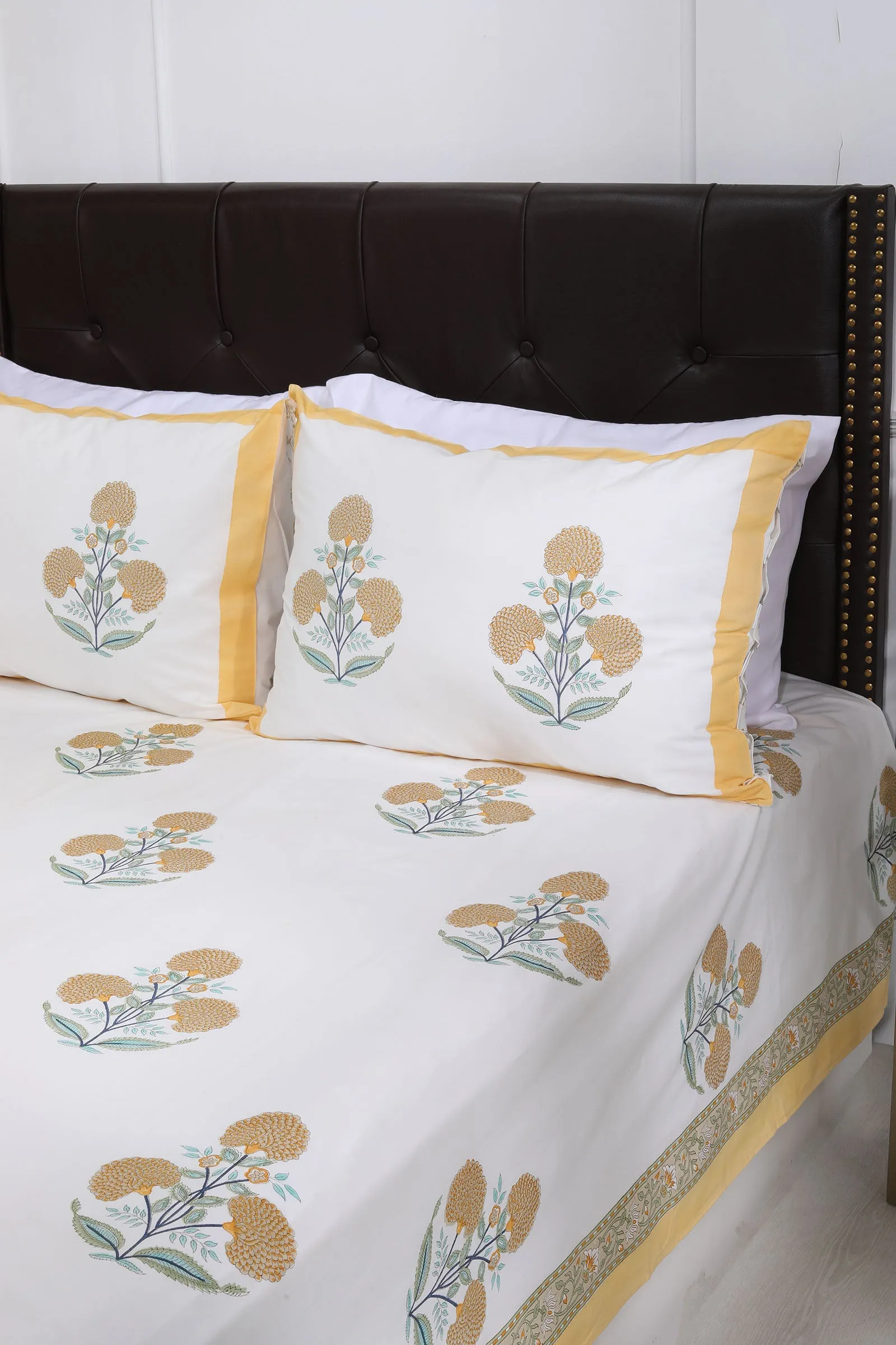 Vintage Marigold Cotton Percale Bedsheet