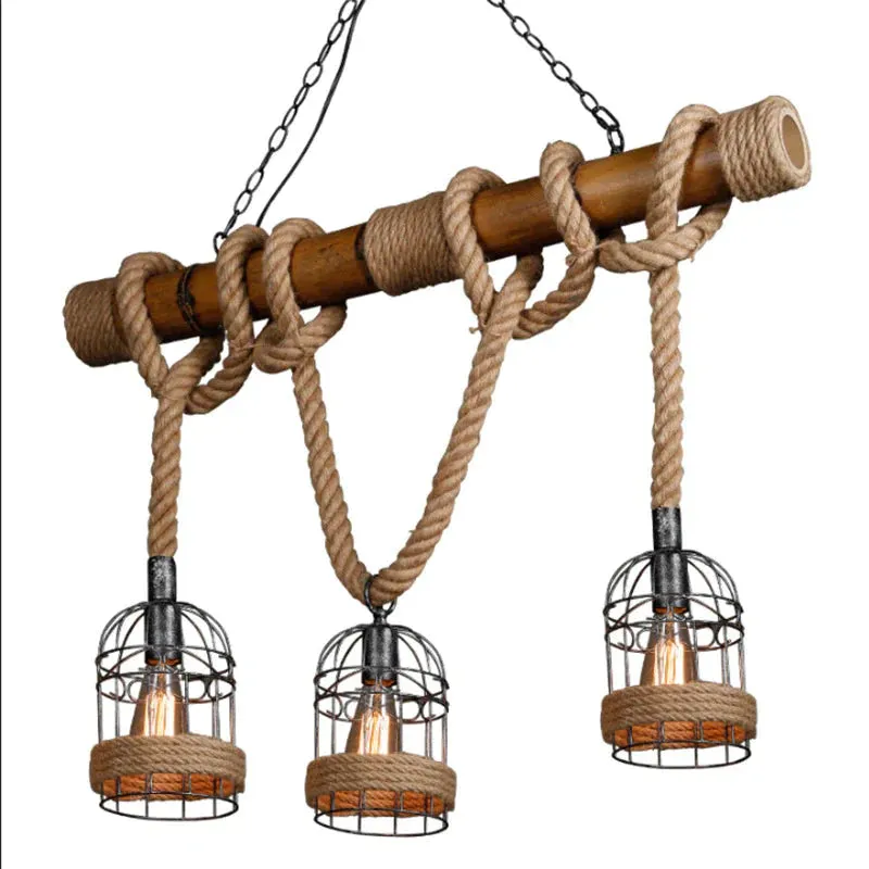 Vintage Restaurant Creative Hemp Rope Chandelier