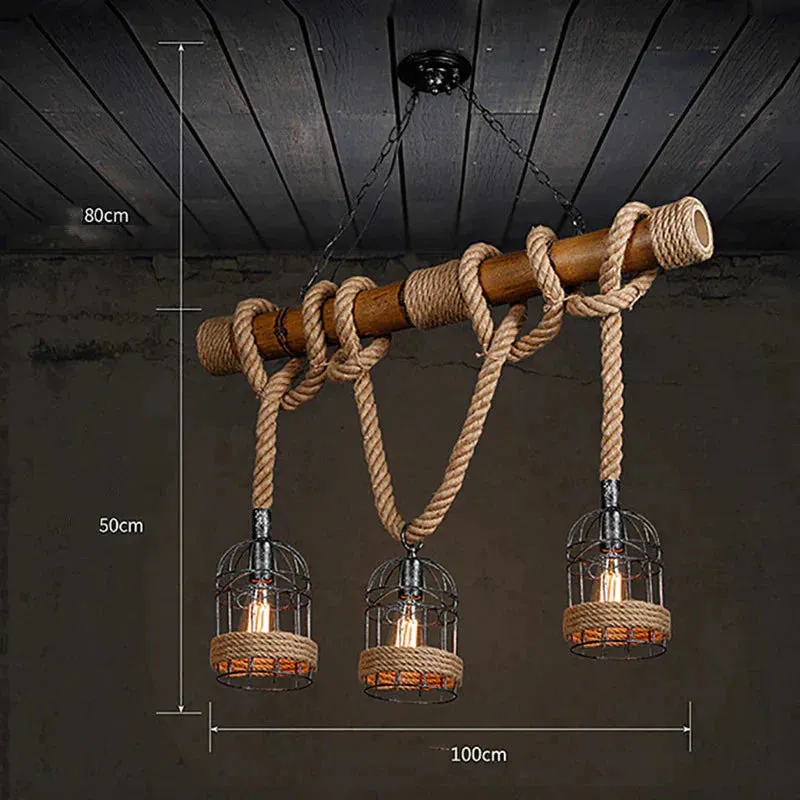 Vintage Restaurant Creative Hemp Rope Chandelier