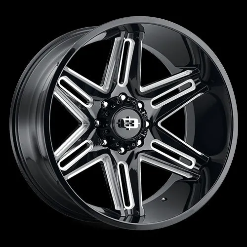 Vision Off-Road 363 Razor 20X10 8X165.1 -25mm Gloss Black Milled Spoke