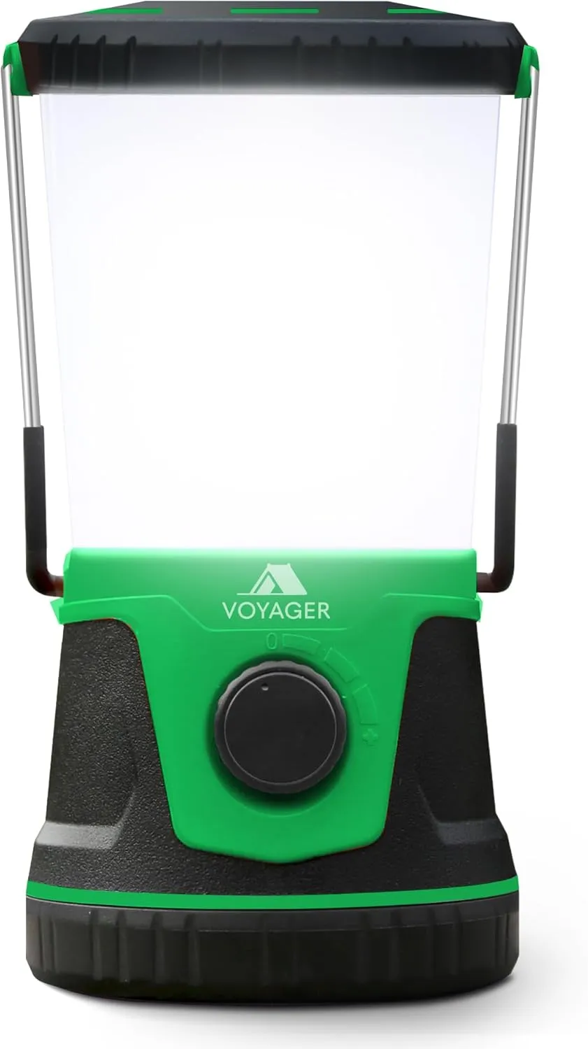 Voyager LED Camping Lantern – 1500 Lumen Light with Up to 40 Hours Battery Life (D Size) – Durable Emergency Survival Gear for Night Trips, Hiking, and Camping – Dark Green