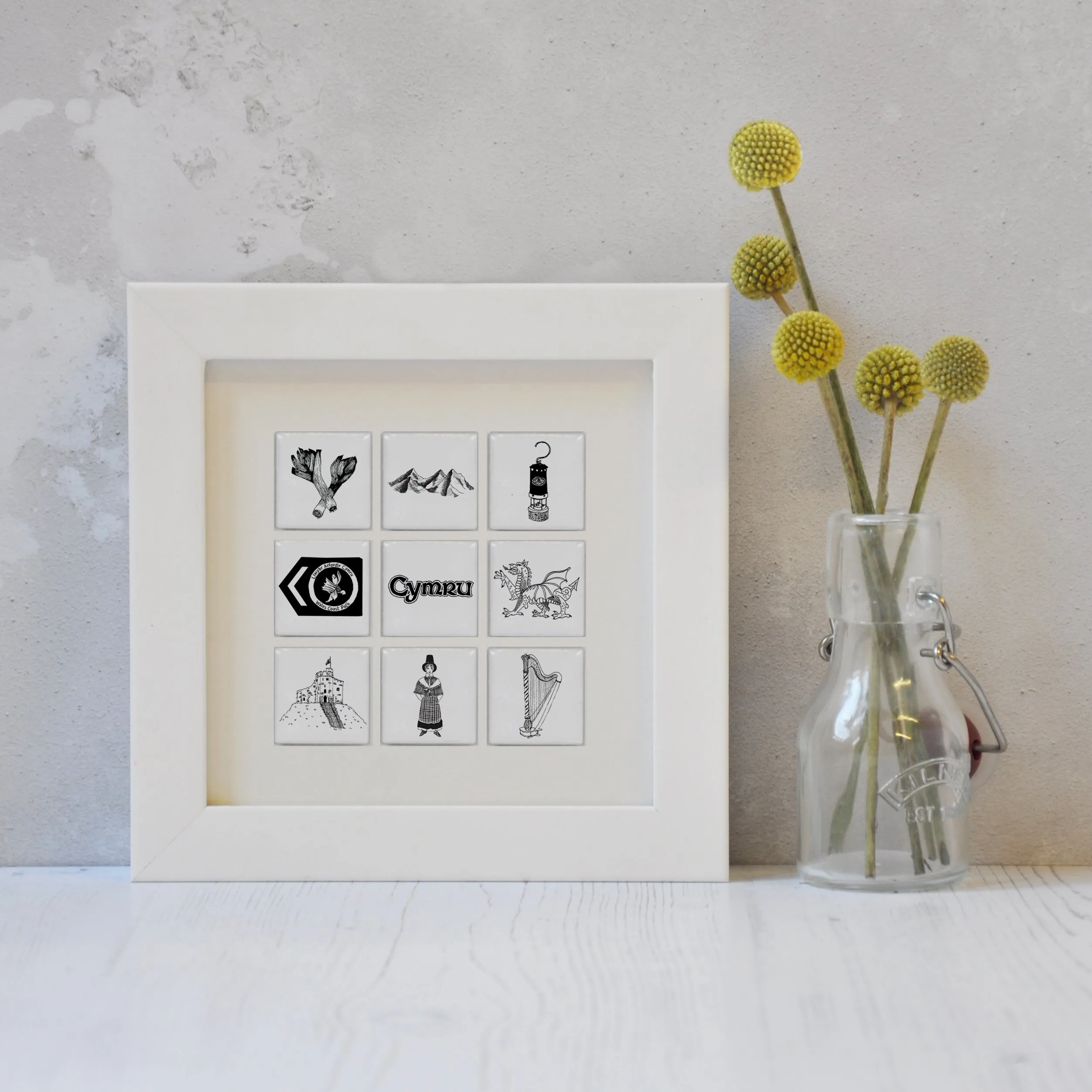 Wales illustrated wall art - small