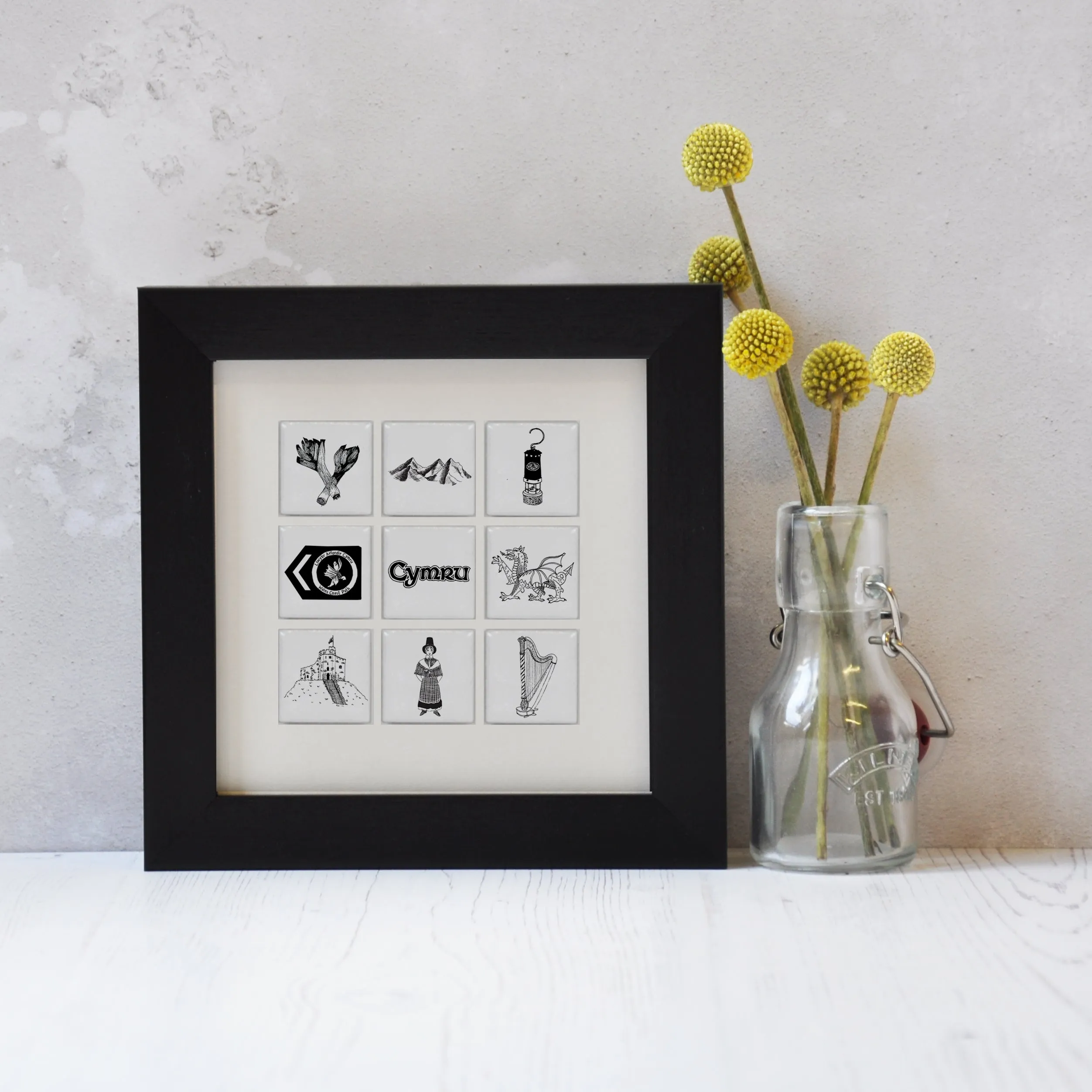 Wales illustrated wall art - small