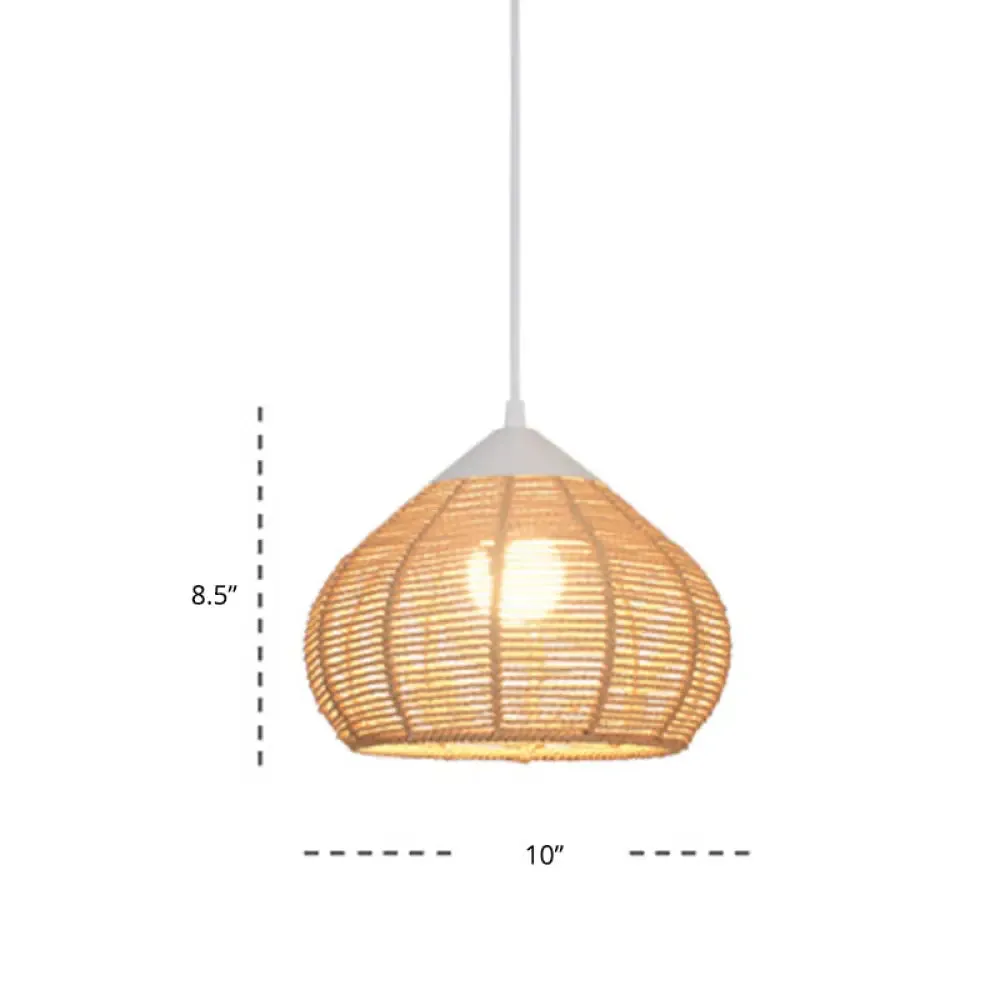 Waterdrop Pendant Light with Minimalist Design and Hemp Rope - Ideal for Bedside Lighting