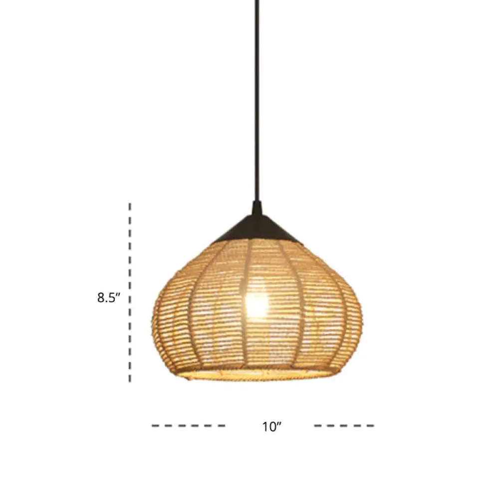 Waterdrop Pendant Light with Minimalist Design and Hemp Rope - Ideal for Bedside Lighting