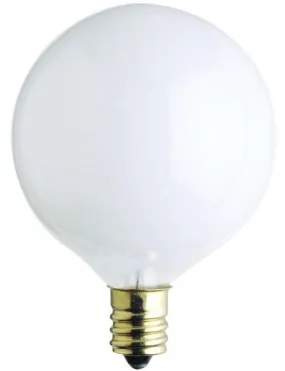 Westinghouse 0375300 25 Watt Incandescent G16 1/2 Globe - 2650 Kelvin - Warm White - 155 Lumens - E12-Candelabra Base - 120 Volt - Card - 2-Pack