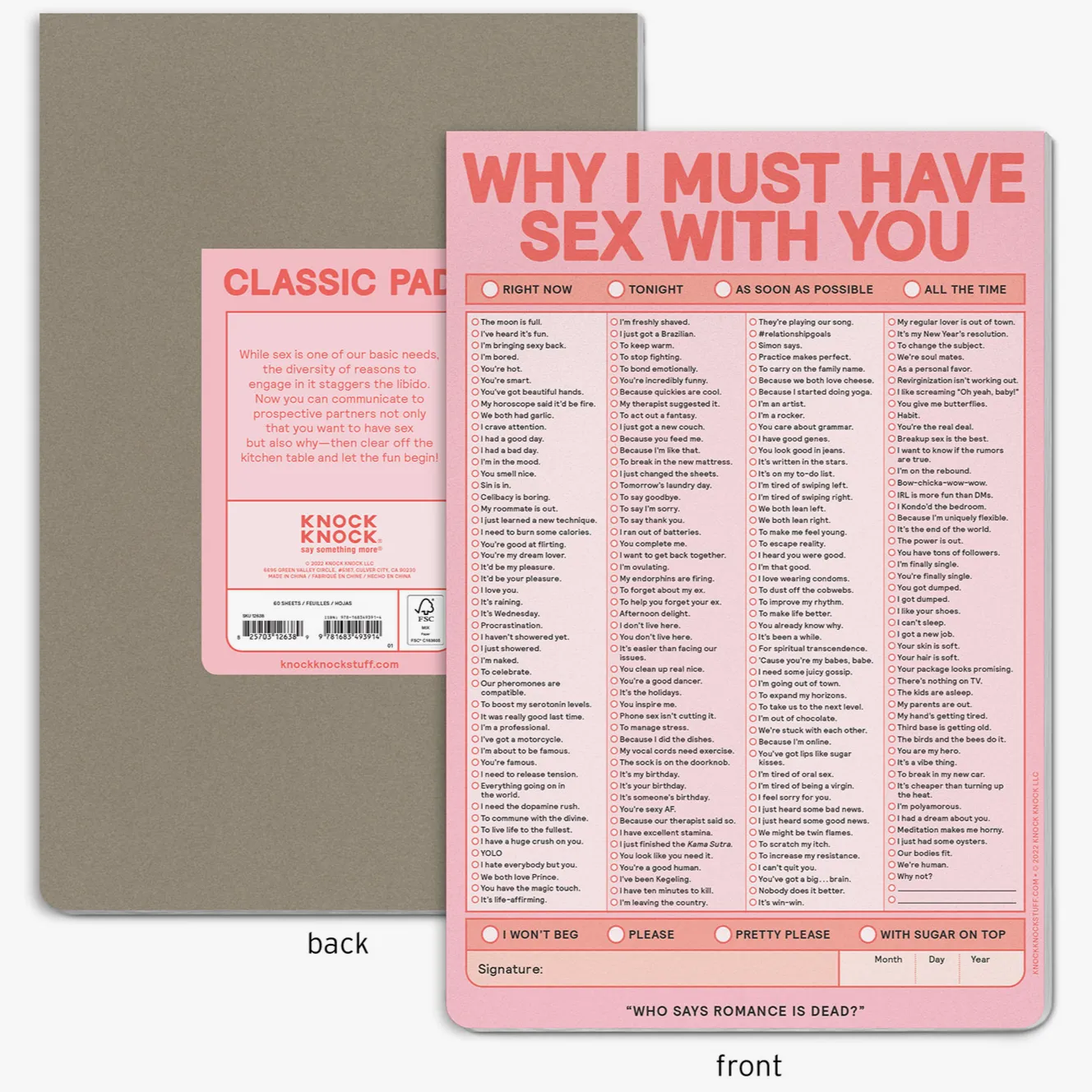 Why I Must Have Sex With You Pad