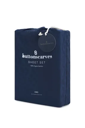 Wicker Bed Sheet King - Navy