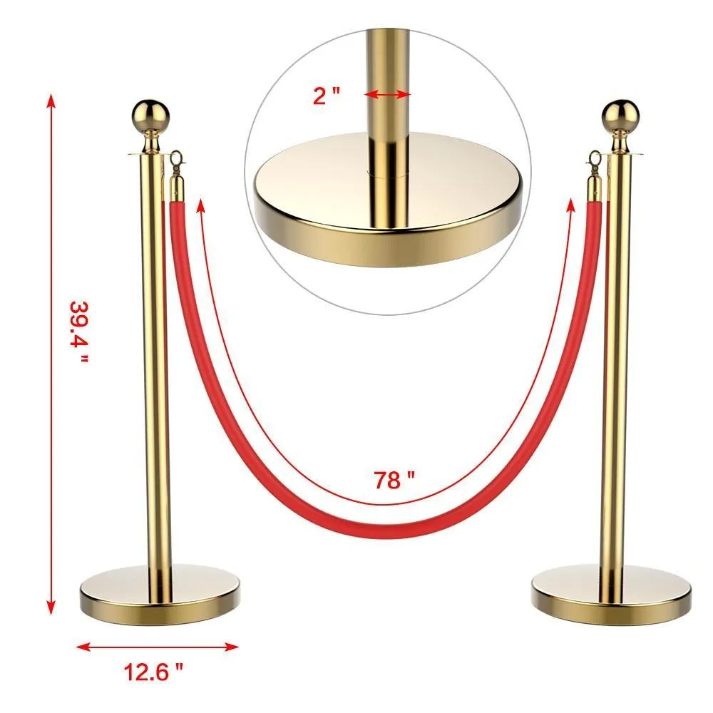 Yaheetech Stainless Steel Stanchions Set of 2 Posts