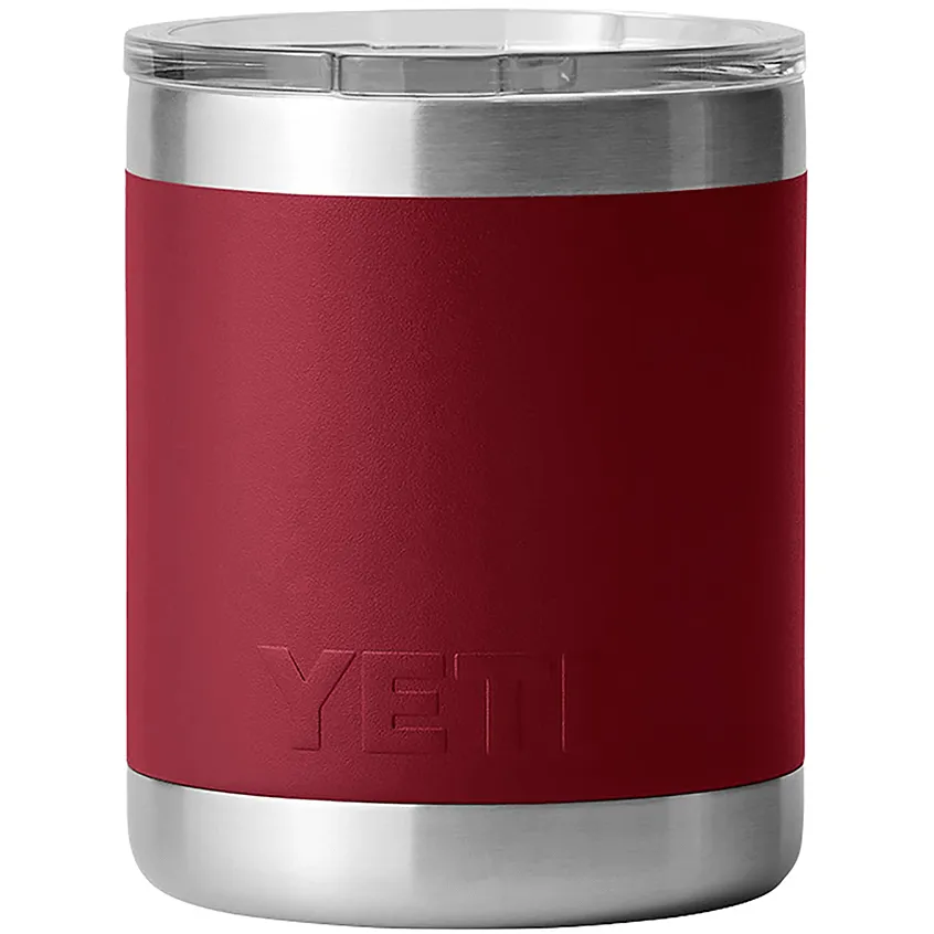 Yeti Rambler 10 oz Harvest Red Lowball with Magslider Lid